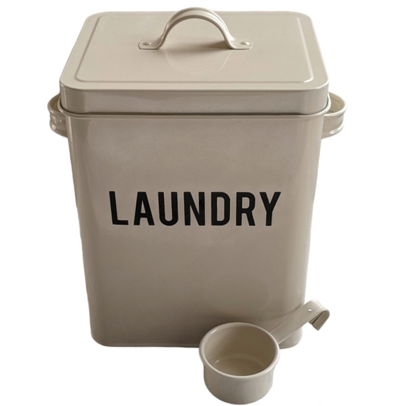 **SOLD**   Laundry Detergent Box w/ Lid & Scoop Vintage Insp Laundry Tin - Picture 2 of 14